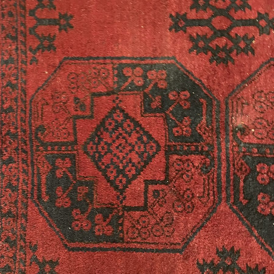 The same Afghan medallion after reweaving