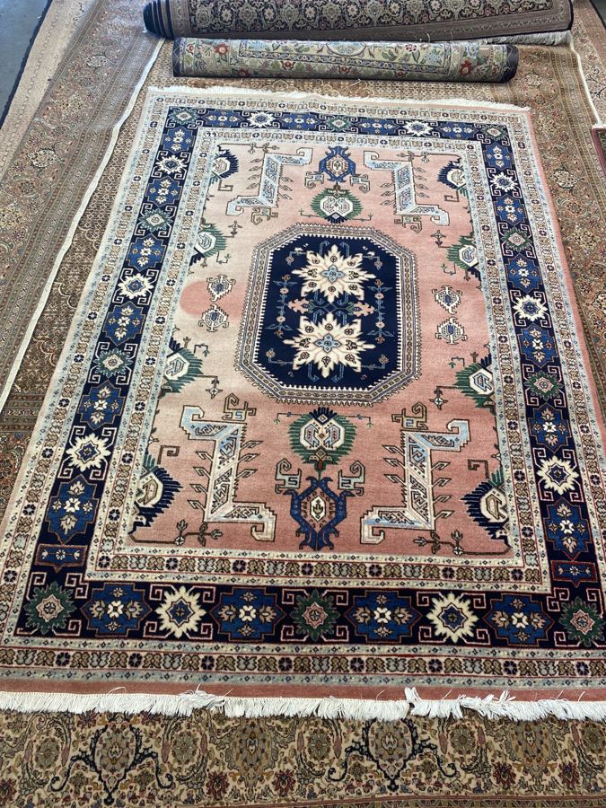 Kazak-design rug before shearing
