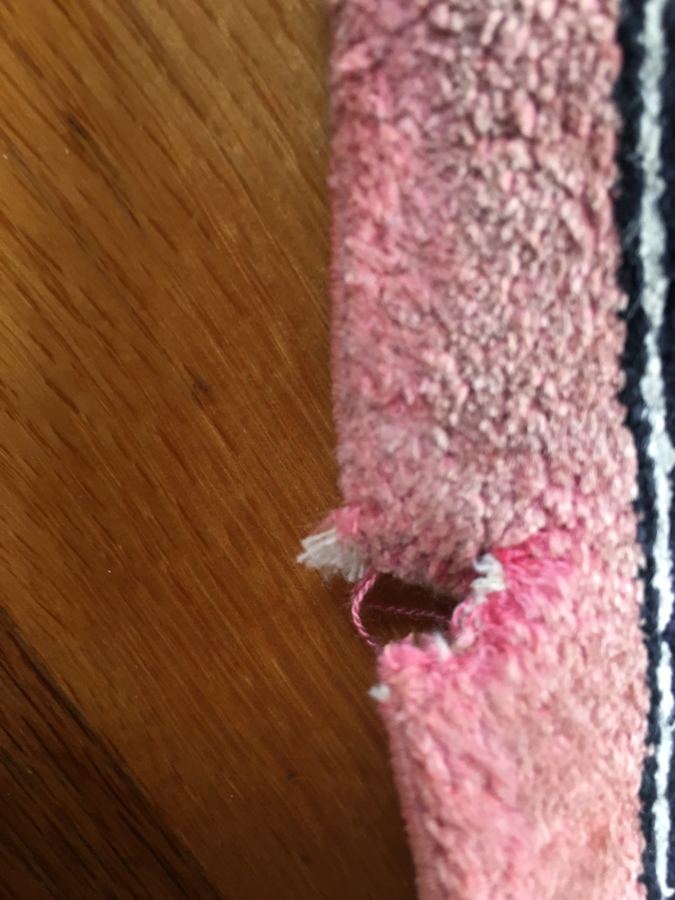 Moth damage repair on a rug